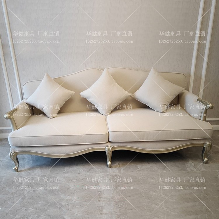 American living room full solid wood single double trio position combined sofa villas large terrace number of light extravagant size can be set