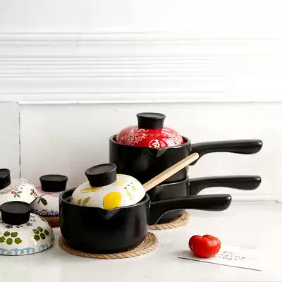 Ceramic clay pot rice pot Open flame high temperature casserole pot Stew pot Porridge pot Soup pot Bibimbap pot Baby food milk pot