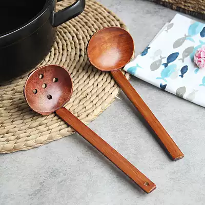 Japanese handmade wooden colander non-stick spoon spoon Wooden Spoon hot pot colander colander noodle Spoon soup spoon hot pot spoon