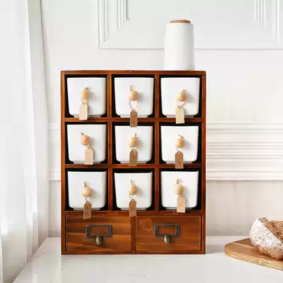 Creative Japanese seasoning cans Multi-grid ceramic seasoning boxes Salt cans Sugar seasoning bottles and cans Kitchen seasoning boxes free to match