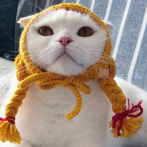 Kezze can squeak handmade Internet celebrity with the same Japanese cute little sweet braid pet cat dog hat British short