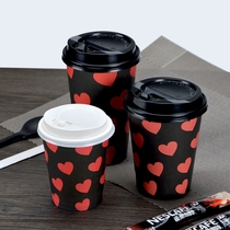 Trumpet flower disposable paper cup pounding paper cup thick drinking cup business Cup insulated coffee cup 50