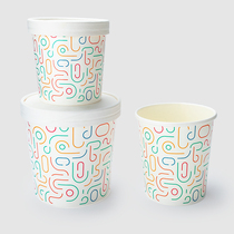 Trumpet flower disposable Kraft paper soup bowl thickened heat-resistant cowhide porridge bowl soup cup takeaway packing box with lid