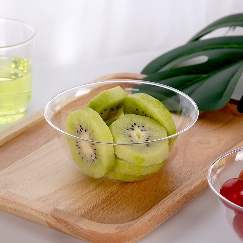 300ml disposable plastic bowl rice bowl aviation crystal bowl hard bowl transparent thickened PS dumpling bowl 400