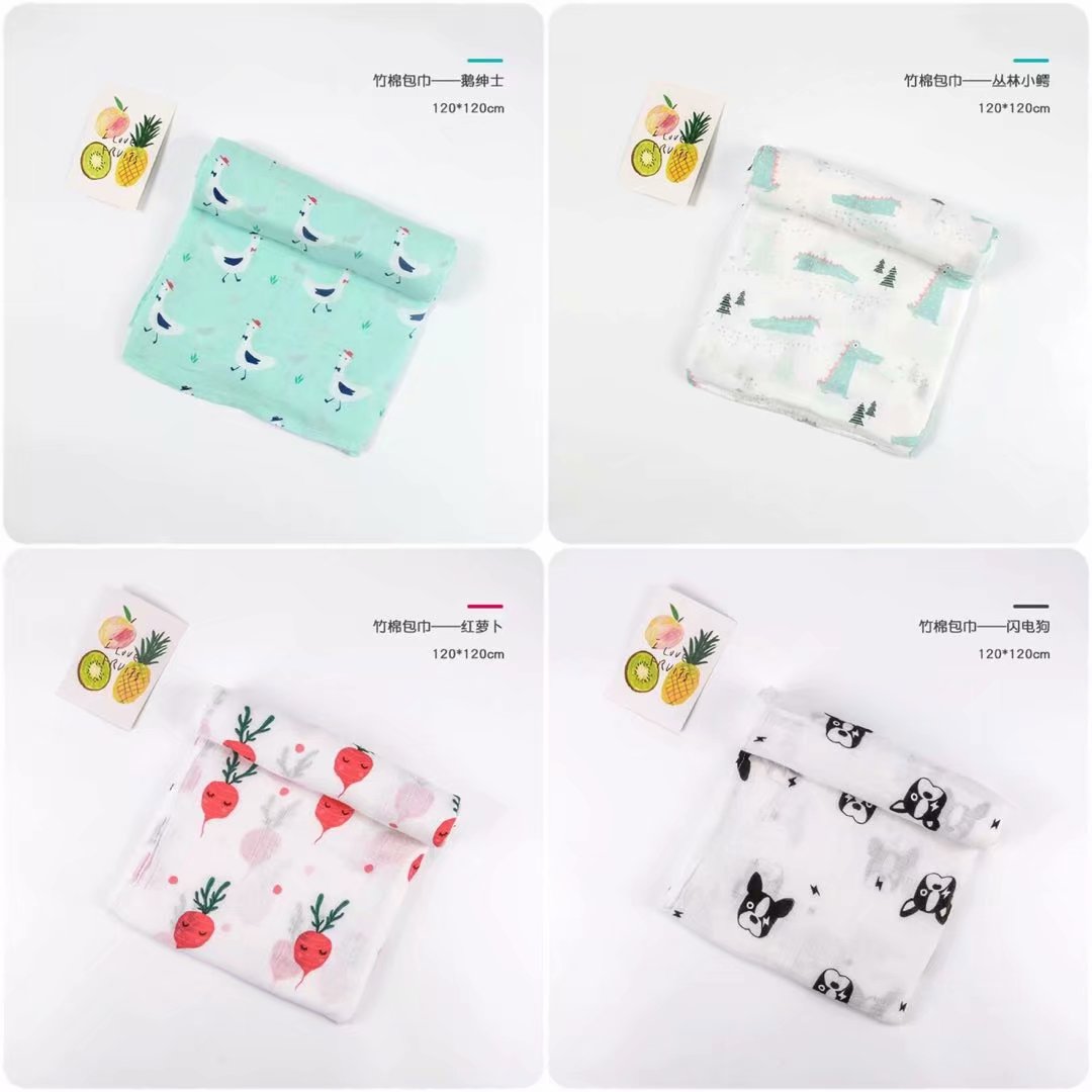 New Double Bamboo Cotton Baby Gauze Wrap Swaddle Blanket
