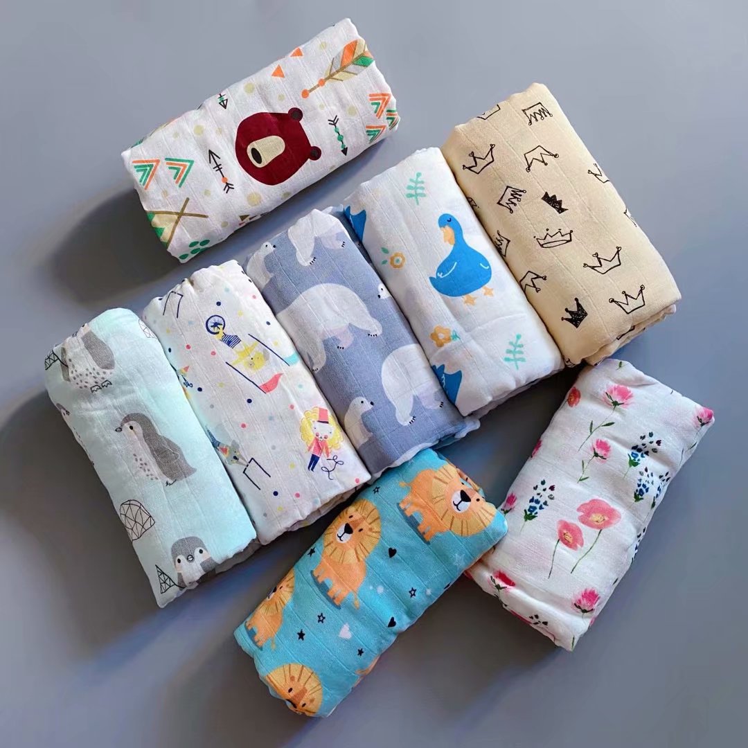 ins burst new baby gauze towel Double bamboo cotton baby bath towel bag towel Baby swaddling towel Blanket cloth