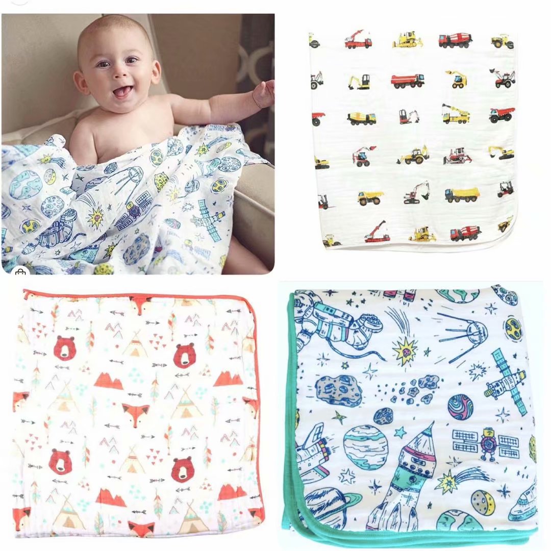 Foreign Trade Tailstock Organic Cotton Baby Cover Covered With Gauze Blanket Baby Gauze Towel Bath Towels Baby Wrap