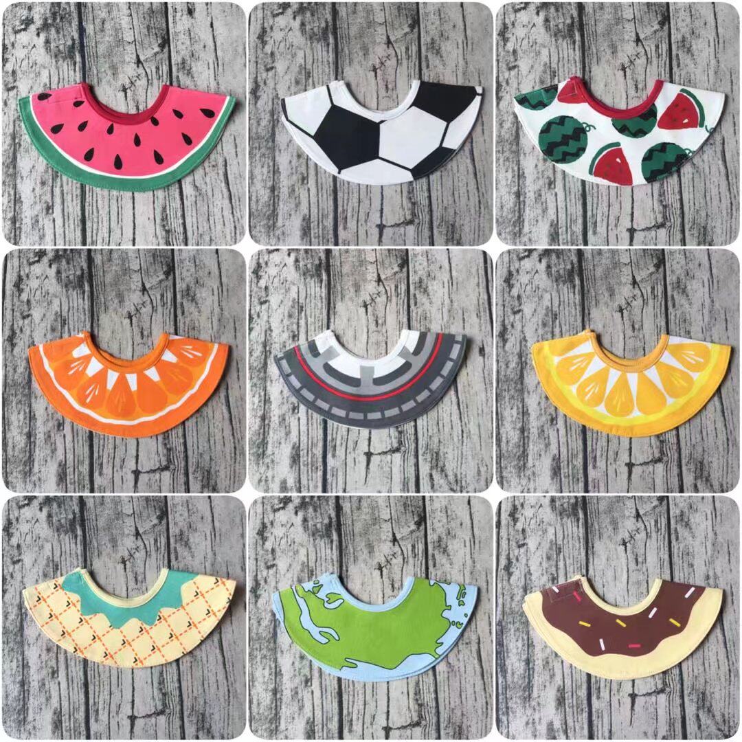 Summer new donut bib children's saliva towel baby round 360 degree baby bib pocket waterproof small bib