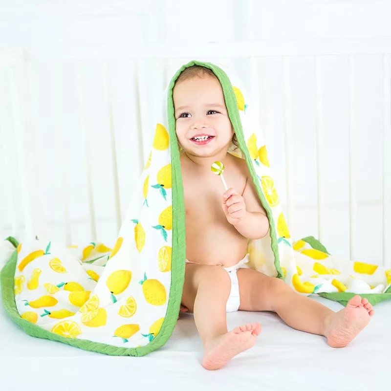 New four-floor cartoon printed newborn baby bath towels with bamboo cotton quilts by sub-baby