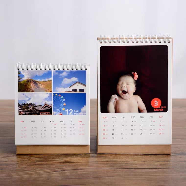 Taiwan Customized 6 inch Baby Calendar Diy Children's Creative Table 2021 is ordered to make a calendar of homemade photo desk