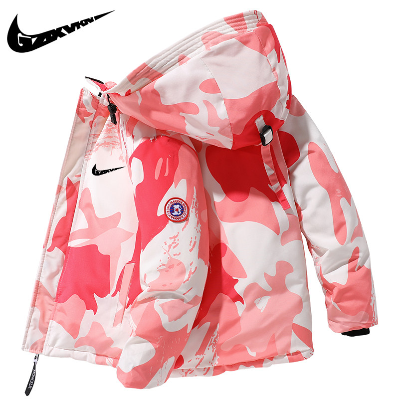 Niketon boys and girls middle and large children's clothing down jacket camouflage 2022 new white duck down female baby winter jacket