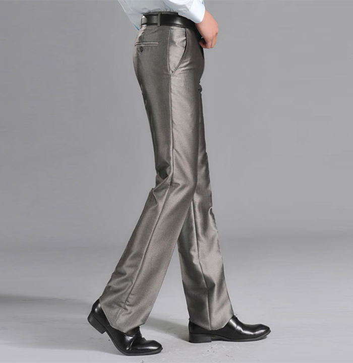 High-end men's trousers, glossy suit pants for young men, k-style silm  business casual, no-