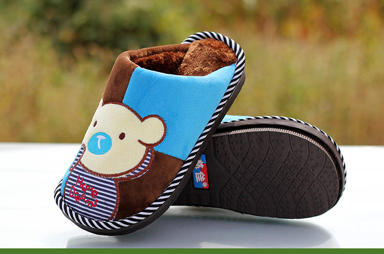 Pantoufles enfants en suède pour hiver - semelle caoutchouc - Ref 1009195 Image 14