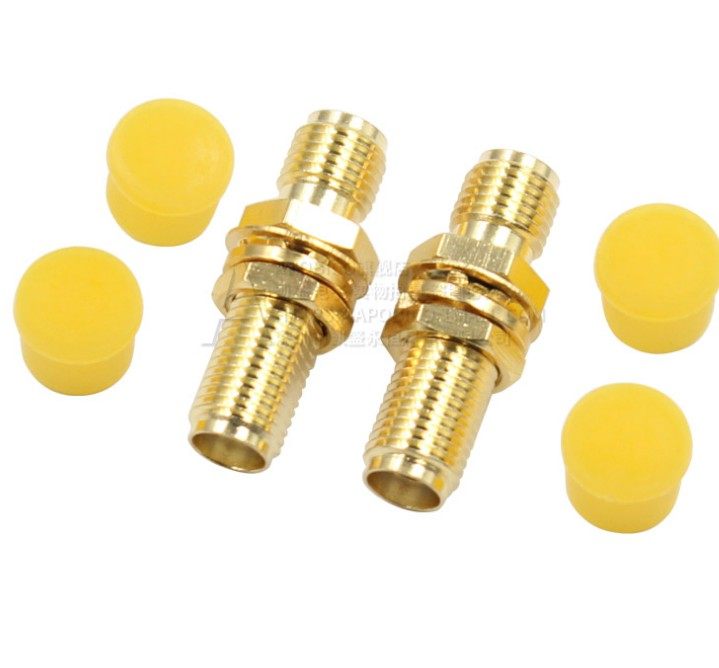 SMA-KKY 转接器 双通母头转接头带螺母固定加长 母转母 总长24MM