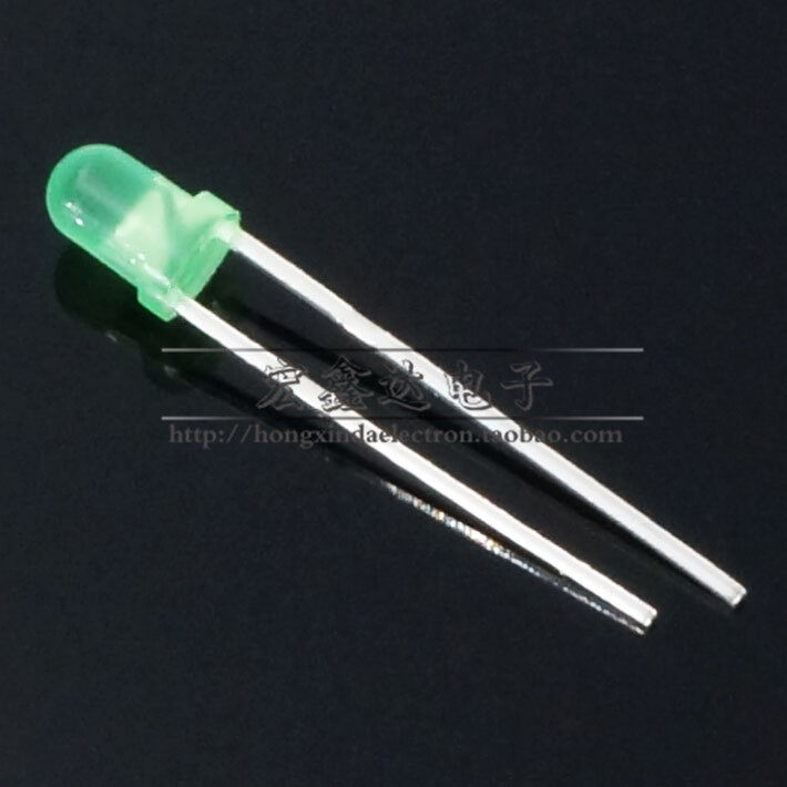 1K装 3mm 绿发绿 LED 绿色 黄绿色/半雾状 发光二极管（1K/包）