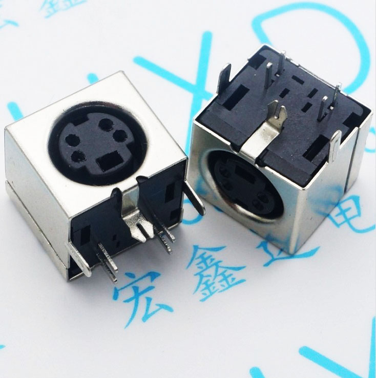 4-core all-bag half-pack black S terminal 4P 4 Core mother seat keyboard socket PS2 Mouse connector socket-Taobao