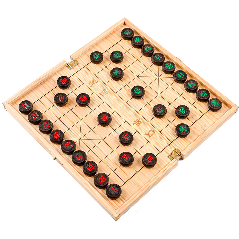 Chinese Chess Red Wood Solid Wood Large Scale High-end Suit Pure Solid Wood Folding Chessboard Durable Elders Gift Box