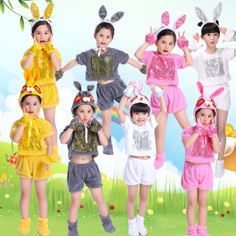 Mùa thu và mùa đông trẻ em trang phục thỏ nhỏ thỏ trắng biểu diễn động vật quần áo trang phục múa sân khấu mẫu giáo đầm đẹp cho be gái 7 tuổi