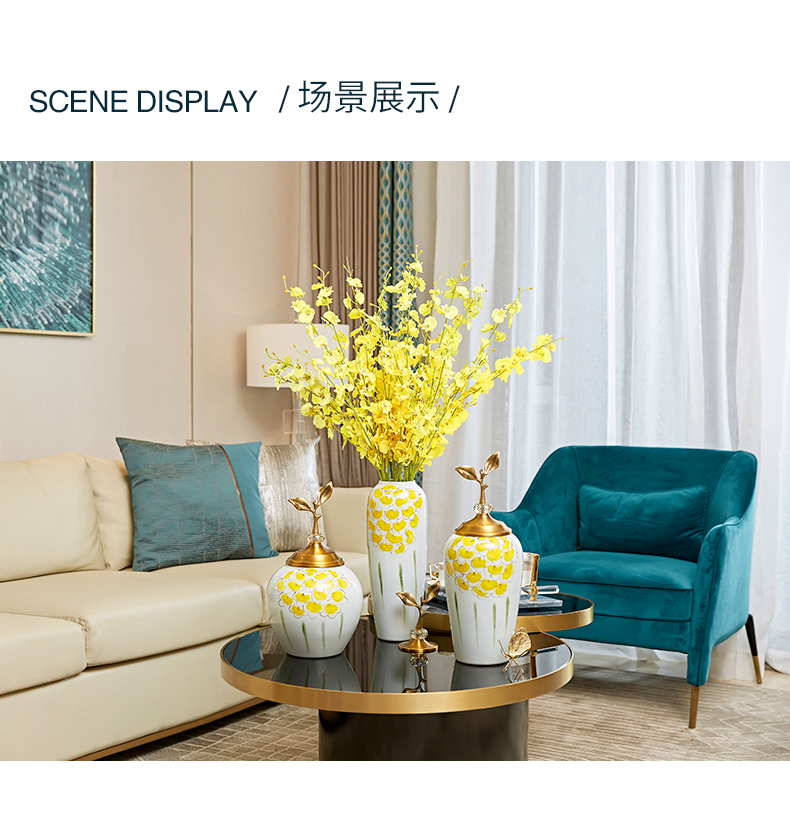 European home furnishing articles sitting room TV ark, new classical household soft outfit ceramic flower vases, decoration decoration