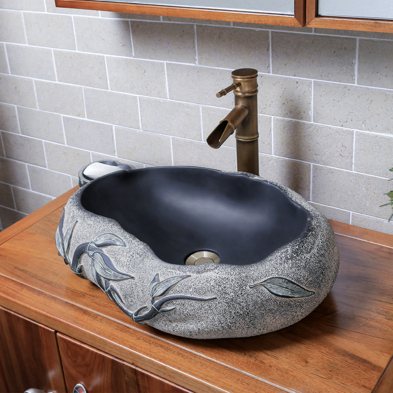 Chinese Imitation Stones Wash Basin Wash Makeup Room Creative Arts Zen Terrace Basin Mini Trumpet Wash Face Trays Pool