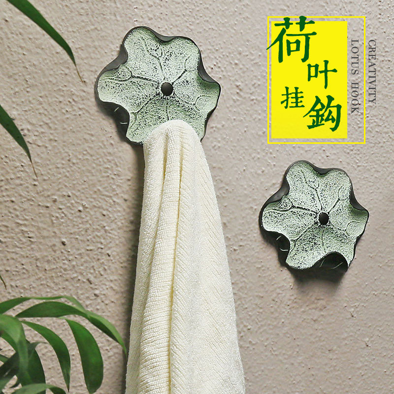 New Chinese-style creative living room powder room bedroom door wall wall towel rack art decoration toilet hook