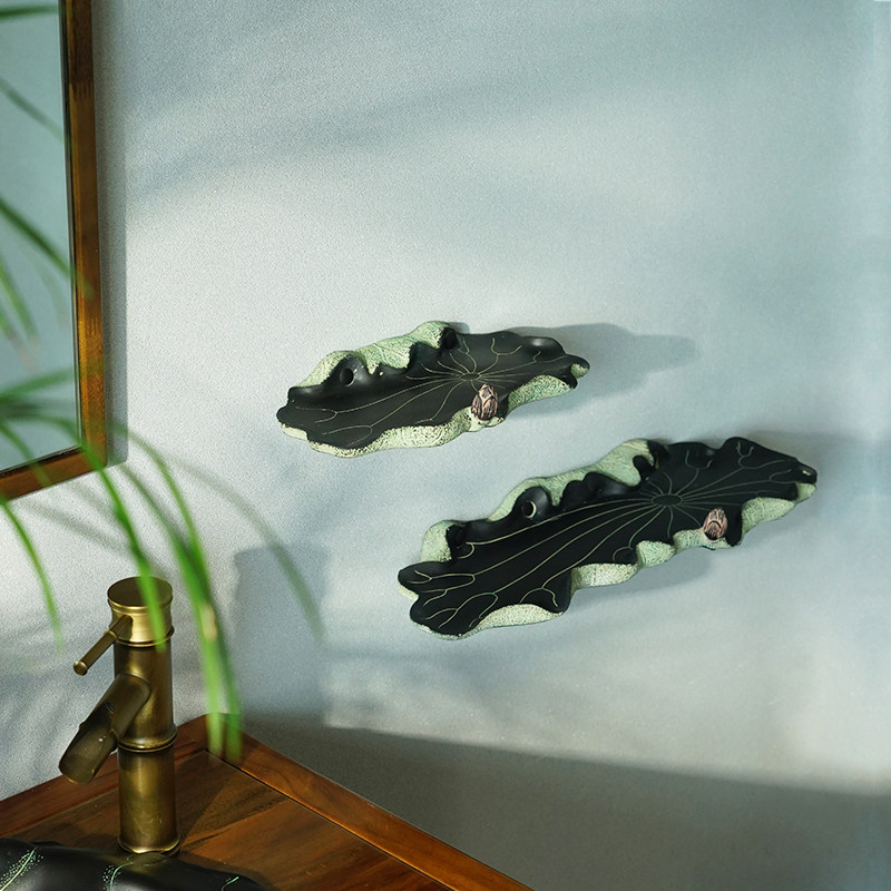 New Chinese-style Divided Placement Cosmetic Antique Art Personalized Makeup Room Bathroom Decorated Double-layer Plate on Wall