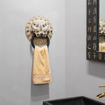 New Chinese classical creative wall decoration hotel toilet toilet personalized bathroom supplies towel rack hanger wall hanging