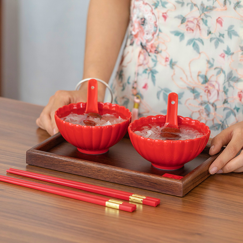 Lotus Wedding Happy Bowl A Couple Wedding Gifts Big Total Wedding Gifts Newcomer Wedding Bowls Chopsticks Gift Box Sets Ceramic