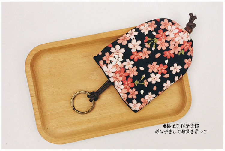 包邮! Nhật Bản và gió vải handmade DrawString túi chìa khóa xe điều khiển từ xa bảo vệ bìa sáng tạo tùy chỉnh ví đựng móc khóa