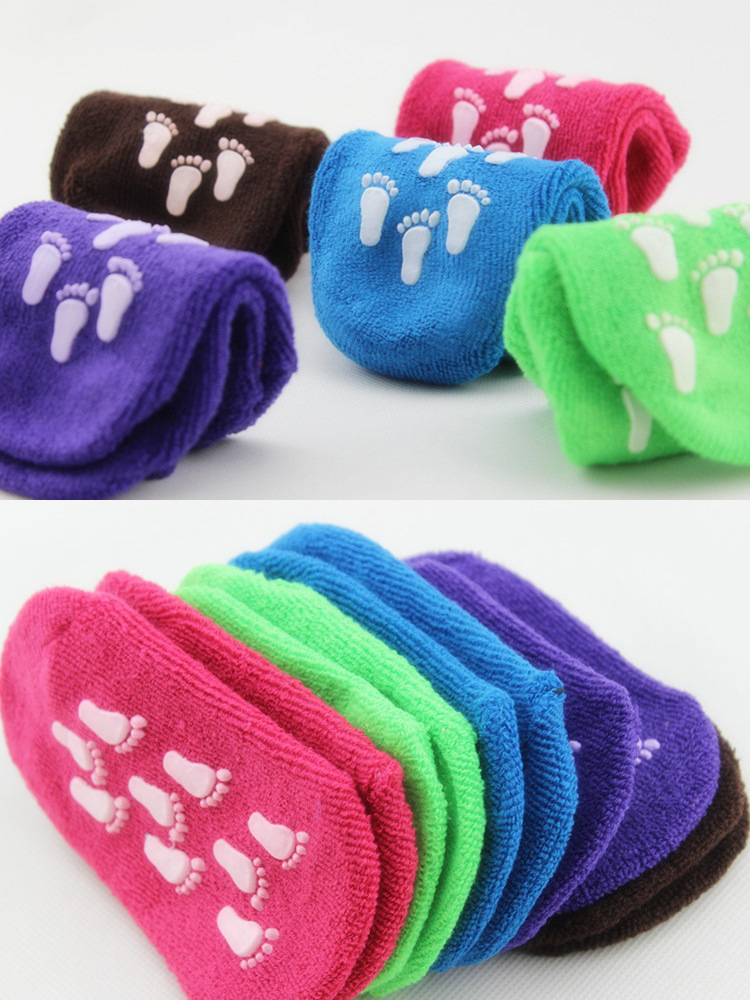 Children's clothing children's socks parent-child solid color early education floor socks non-slip baby socks sole dispensing terry socks children's shoe covers