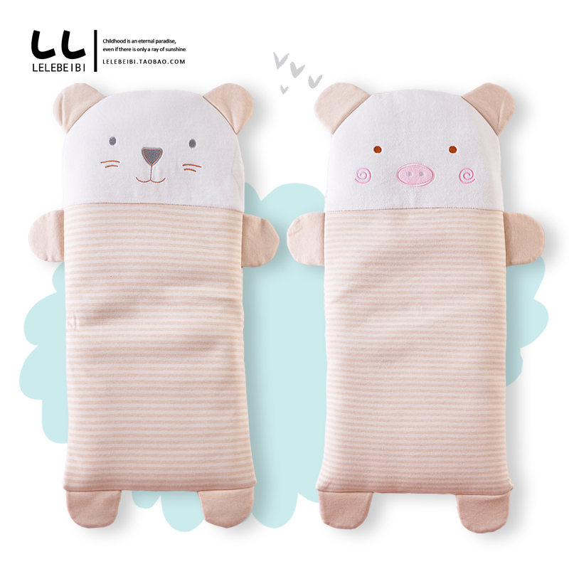 Organic cotton baby pillow breathable newborn pure cotton four seasons universal long length pillow sleeve cartoon cute