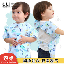 Thin-style pure cotton baby dining hood clothing male girl child drawing bib skirt protective clothing anti-wear waterproof and protective clothing