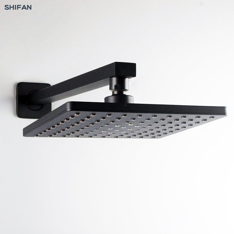 Black 20cm Head Showerhead Square 8inch Matte Black Showerhead Shower Head