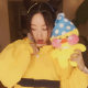 ins Internet celebrity duck 30 cm hyaluronic acid duck plush toy doll girl heart little yellow duck clothes accessories