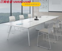 Conference table long table office desk and chair combination simple modern negotiation table training table large and small white conference table