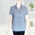 Áo sơ mi mẹ ngắn tay mùa hè áo sơ mi cotton mới trung niên áo sơ mi nữ tay ngắn 6070 áo bà - Quần áo của mẹ kiểu áo trung niên Quần áo của mẹ