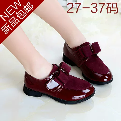 Красные танцующие туфли для кожаной обуви для принцессы в английском стиле, из натуральной кожи, в британском стиле