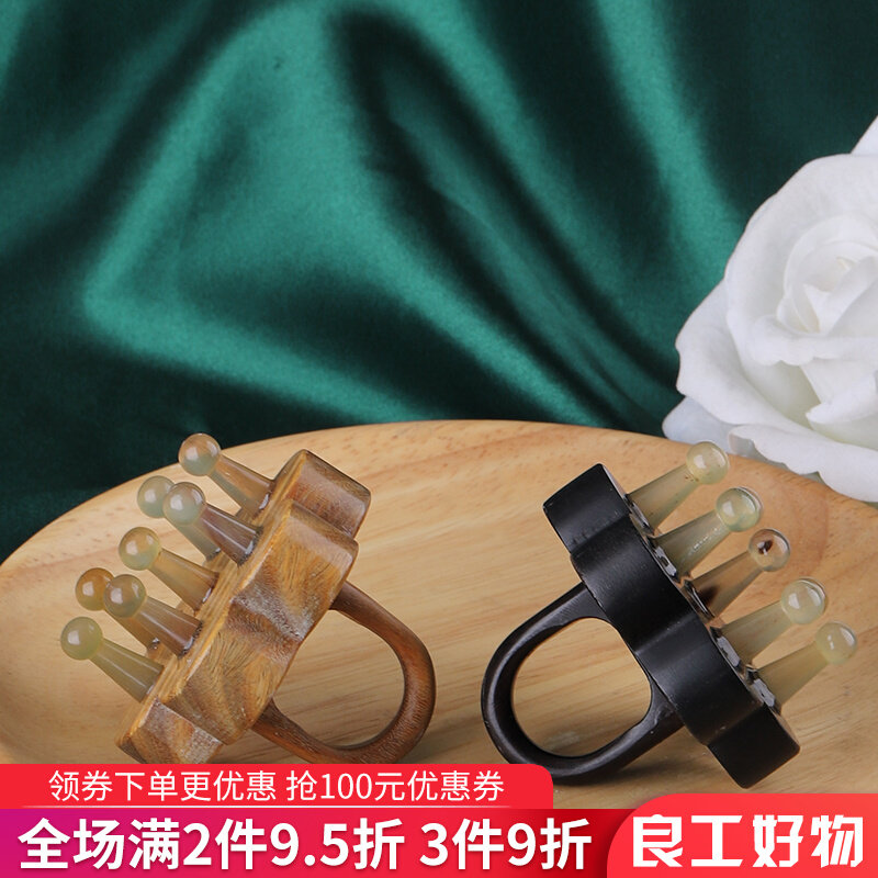 Horn Massage Comb Scalp Care Lady Sandalwood Wash Head Brush Anti Hair Loss Wide Teeth Head Meridians Comb