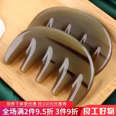 Good work natural white water cow horn comb yak horn comb plate scraping massage head Meridian head comb