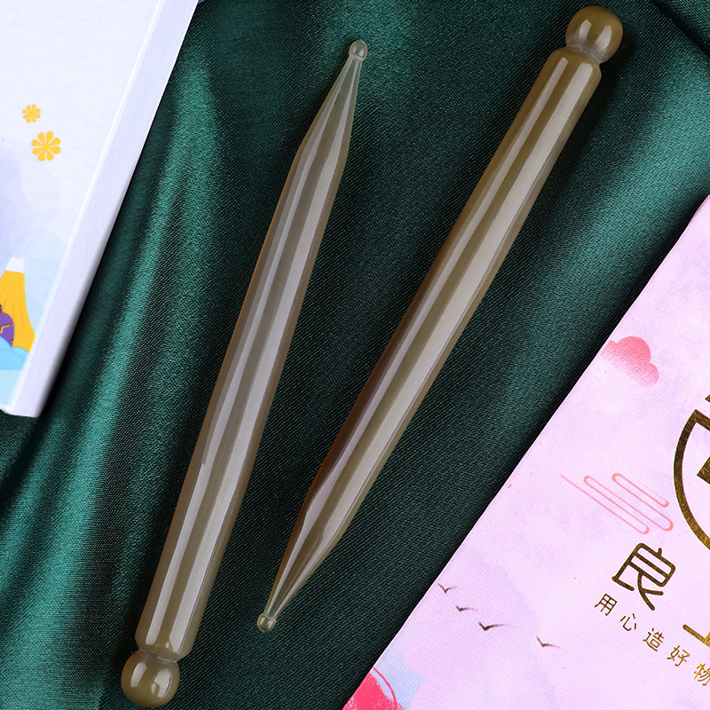 White buffalo horn acupoint stick acupoint massage stick tendon stick female facial meridian dredging pull tendon facial beauty universal