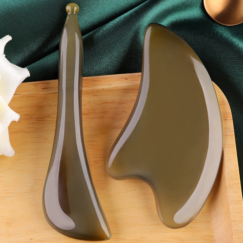 Natural white buffalo horn tendon stick female beauty salon facial plate scraping face massage eye special meridian universal