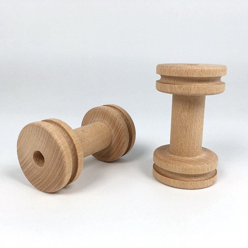 Original beech double sink wooden spool storage finishing winding tool cross stitch winding wheel home desktop ornaments