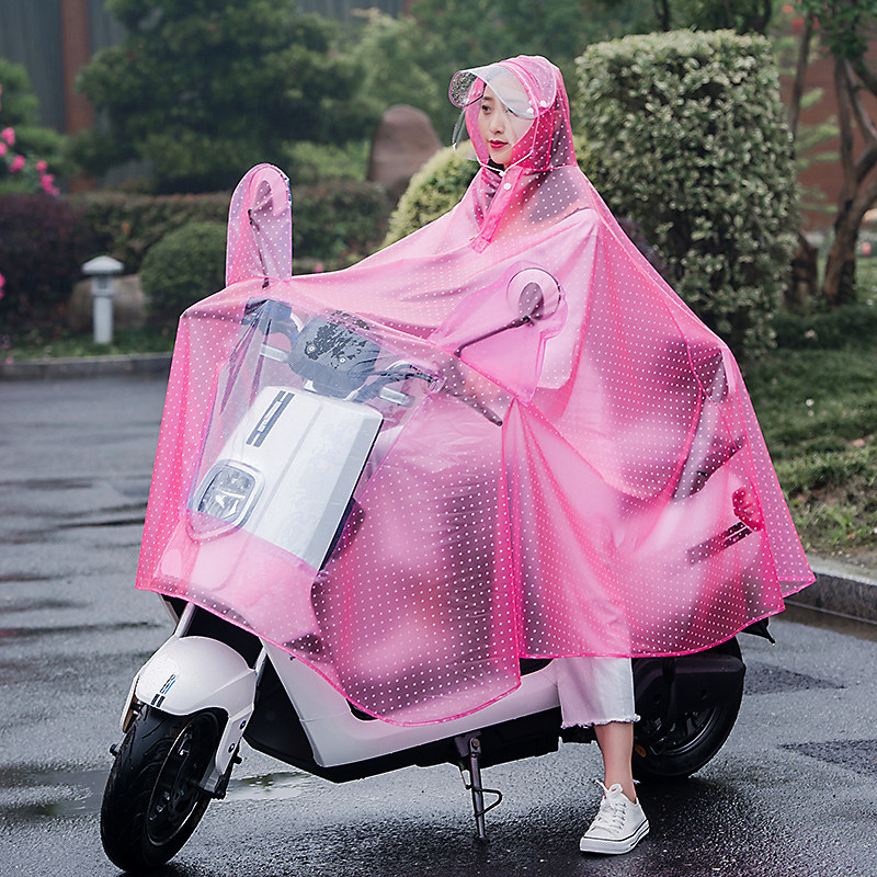 Electric Car Raincoat Small Electric Car Bike Transparent Rain Cape Solo Women's Bike Rides for Anti-Rainstorm Riding Long Edition