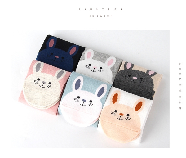 Vớ Langsha trong ống 6 đôi vớ cotton mùa thu và mùa đông cho bé trong tất dày 100% cotton thể thao dễ thương vớ dài nam