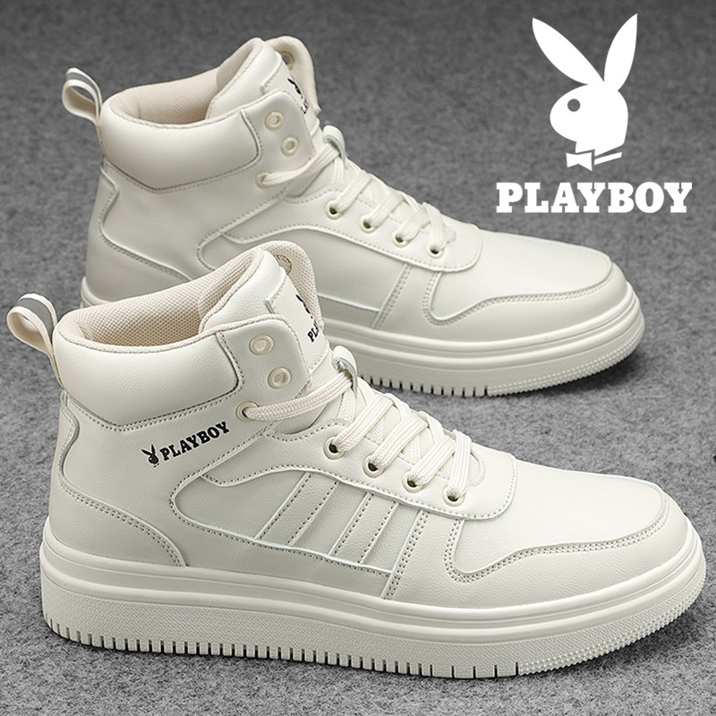 Floral Playboy men's shoes 2022 new spring high cylinder board shoes Air Force One men sports casual little white tide shoes