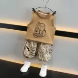 Летняя одежда, тонкий комплект, детская летняя майка без рукавов, шорты, детская одежда