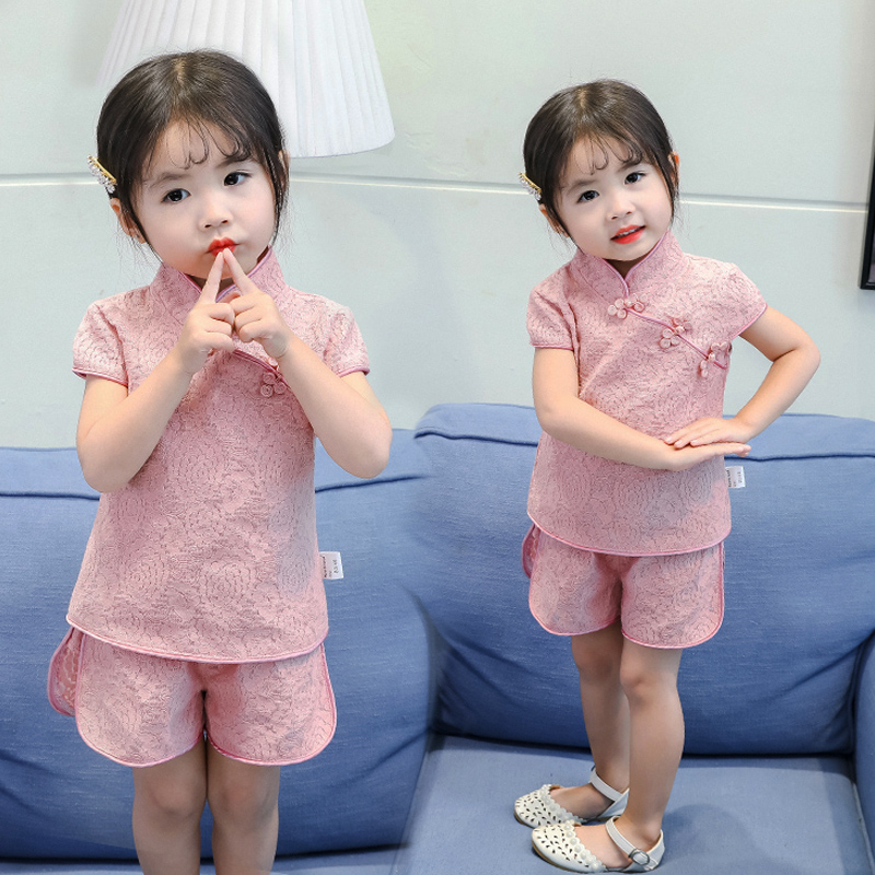 Girl's Summer Suit 2019 New Baby Fashion Short Sleeve Summer Clothing Children Casual Trendy Foreign Pie Two Sets