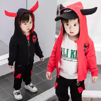 Children's clothing boys autumn 2019 new set children Korean baby spring and autumn handsome sports three-piece set tide clothes