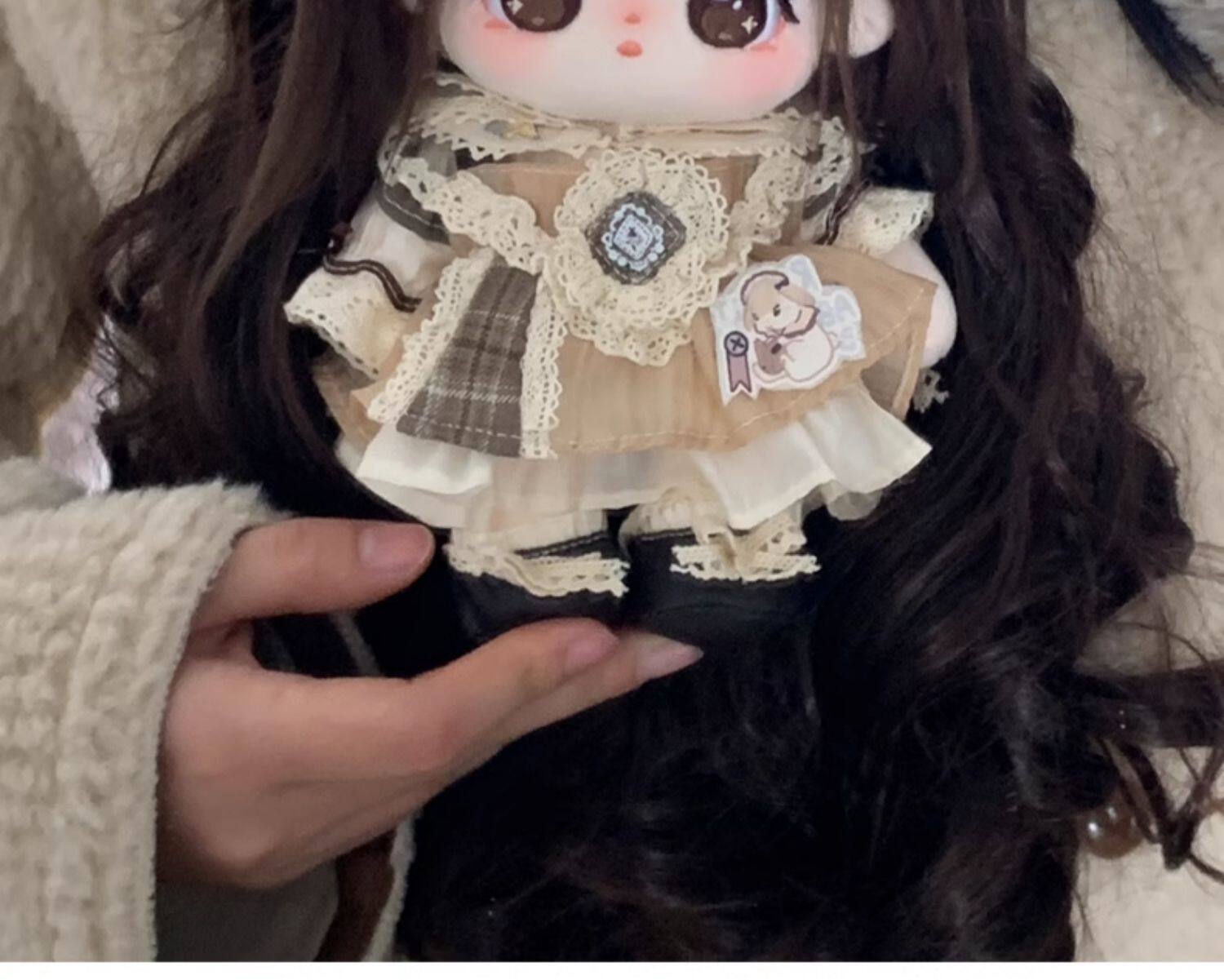 巧芙正版棉花娃娃女20cm玩偶有骨毛绒玩具假发衣服儿童端午节礼物