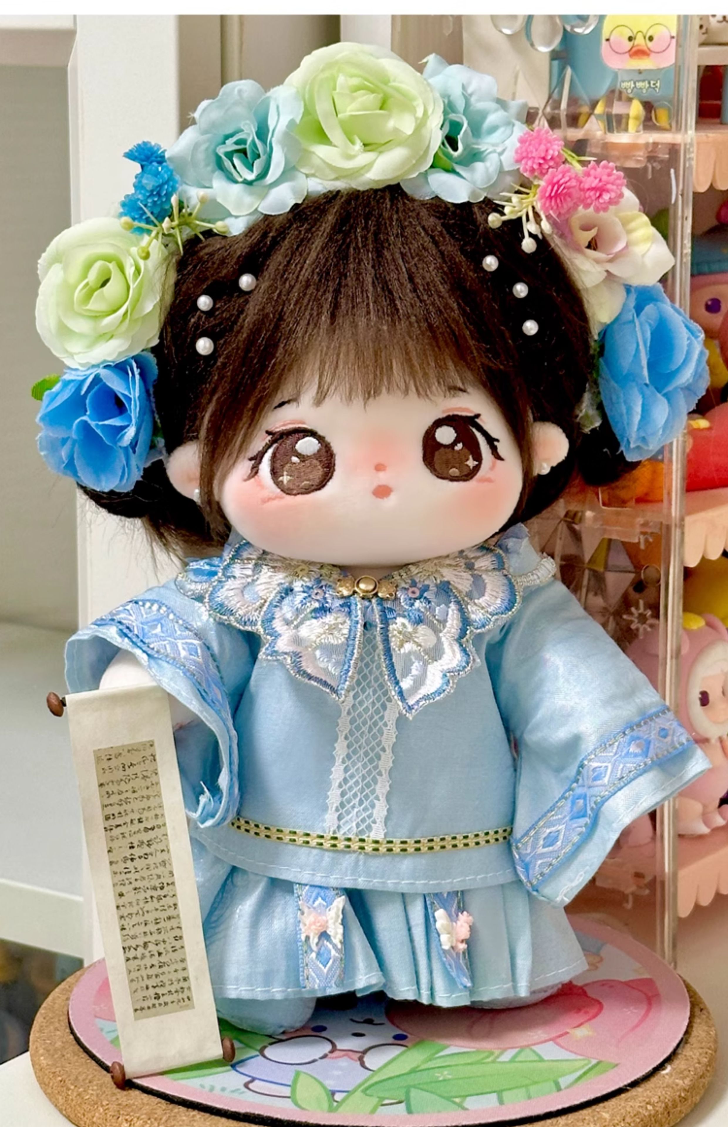 巧芙棉花娃娃正版女20cm公仔玩偶簪花汉服娃衣可换装古风衣服套装